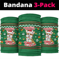 Corgi Dog Lights Corgi Bells Corgi All the Way Neck Gaiter wirh Green Snowflake Pattern Design - Wonder Print Shop