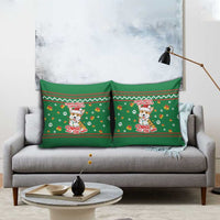 Corgi Dog Lights Corgi Bells Corgi All the Way Pillow Cover wirh Green Snowflake Pattern Design - Wonder Print Shop