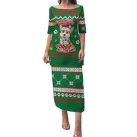 Corgi Dog Lights Corgi Bells Corgi All the Way Puletasi wirh Green Snowflake Pattern Design - Wonder Print Shop