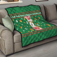 Corgi Dog Lights Corgi Bells Corgi All the Way Quilt wirh Green Snowflake Pattern Design - Wonder Print Shop