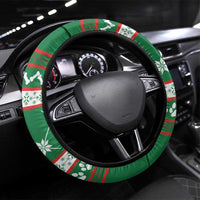 Corgi Dog Lights Corgi Bells Corgi All the Way Steering Wheel Cover wirh Green Snowflake Pattern Design - Wonder Print Shop