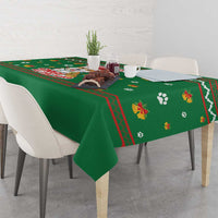 Corgi Dog Lights Corgi Bells Corgi All the Way Tablecloth wirh Green Snowflake Pattern Design - Wonder Print Shop