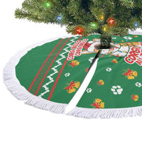 Corgi Dog Lights Corgi Bells Corgi All the Way Tree Skirt wirh Green Snowflake Pattern Design - Wonder Print Shop