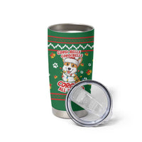 Corgi Dog Lights Corgi Bells Corgi All the Way Tumbler Cup wirh Green Snowflake Pattern Design - Wonder Print Shop