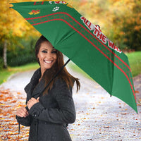 Corgi Dog Lights Corgi Bells Corgi All the Way Umbrella wirh Green Snowflake Pattern Design - Wonder Print Shop