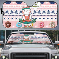 Cat I Do It For Donuts Christmas Auto Sun Shade Xmas Holiday Patterns - Wonder Print Shop