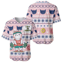 Cat I Do It For Donuts Christmas Baseball Jersey Xmas Holiday Patterns - Wonder Print Shop