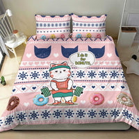 Cat I Do It For Donuts Christmas Bedding Set Xmas Holiday Patterns - Wonder Print Shop