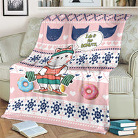 Cat I Do It For Donuts Christmas Blanket Xmas Holiday Patterns - Wonder Print Shop