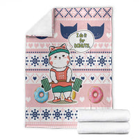 Cat I Do It For Donuts Christmas Blanket Xmas Holiday Patterns - Wonder Print Shop