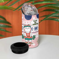 Cat I Do It For Donuts Christmas 4 in 1 Can Cooler Tumbler Xmas Holiday Patterns - Wonder Print Shop