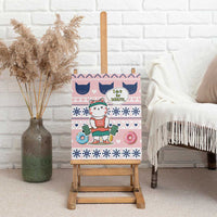 Cat I Do It For Donuts Christmas Canvas Wall Art Xmas Holiday Patterns - Wonder Print Shop