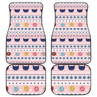 Cat I Do It For Donuts Christmas Car Mats Xmas Holiday Patterns - Wonder Print Shop