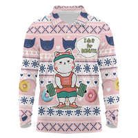 Cat I Do It For Donuts Christmas Long Sleeve Polo Shirt Xmas Holiday Patterns - Wonder Print Shop