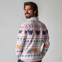 Cat I Do It For Donuts Christmas Long Sleeve Polo Shirt Xmas Holiday Patterns - Wonder Print Shop