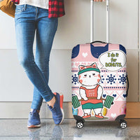 Cat I Do It For Donuts Christmas Luggage Cover Xmas Holiday Patterns - Wonder Print Shop
