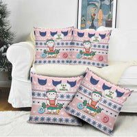 Cat I Do It For Donuts Christmas Pillow Cover Xmas Holiday Patterns - Wonder Print Shop
