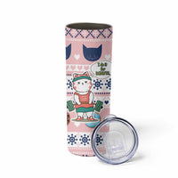 Cat I Do It For Donuts Christmas Skinny Tumbler Xmas Holiday Patterns - Wonder Print Shop