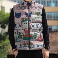 Cat I Do It For Donuts Christmas Sleeveless Puffer Jacket Xmas Holiday Patterns - Wonder Print Shop
