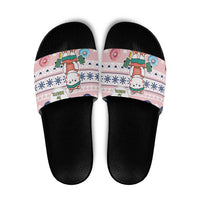 Cat I Do It For Donuts Christmas Slide Sandals Xmas Holiday Patterns - Wonder Print Shop