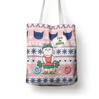 Cat I Do It For Donuts Christmas Tote Bag Xmas Holiday Patterns - Wonder Print Shop