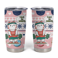Cat I Do It For Donuts Christmas Tumbler Cup Xmas Holiday Patterns - Wonder Print Shop