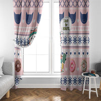 Cat I Do It For Donuts Christmas Window Curtain Xmas Holiday Patterns - Wonder Print Shop