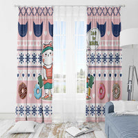 Cat I Do It For Donuts Christmas Window Curtain Xmas Holiday Patterns - Wonder Print Shop