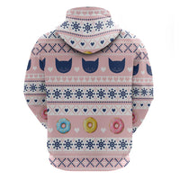 Cat I Do It For Donuts Christmas Zip Hoodie Xmas Holiday Patterns - Wonder Print Shop