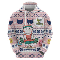 Cat I Do It For Donuts Christmas Zip Hoodie Xmas Holiday Patterns - Wonder Print Shop