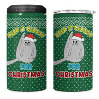 Cat Keep It Classy Christmas 4 in 1 Can Cooler Tumbler Xmas Holiday Patterns - Wonder Print Shop