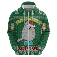 Cat Keep It Classy Christmas Hoodie Xmas Holiday Patterns - Wonder Print Shop