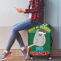 Cat Keep It Classy Christmas Luggage Cover Xmas Holiday Patterns - Wonder Print Shop