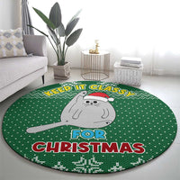 Cat Keep It Classy Christmas Round Carpet Xmas Holiday Patterns - Wonder Print Shop