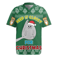 Cat Keep It Classy Christmas Rugby Jersey Xmas Holiday Patterns - Wonder Print Shop