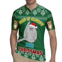 Cat Keep It Classy Christmas Rugby Jersey Xmas Holiday Patterns - Wonder Print Shop