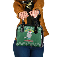 Cat Keep It Classy Christmas Shoulder Handbag Xmas Holiday Patterns - Wonder Print Shop