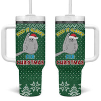 Cat Keep It Classy Christmas Tumbler With Handle Xmas Holiday Patterns - Wonder Print Shop