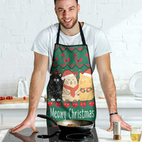 Cat Meowy Christmas Apron Xmas Holiday Patterns - Wonder Print Shop