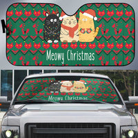 Cat Meowy Christmas Auto Sun Shade Xmas Holiday Patterns - Wonder Print Shop