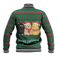 Cat Meowy Christmas Baseball Jacket Xmas Holiday Patterns - Wonder Print Shop