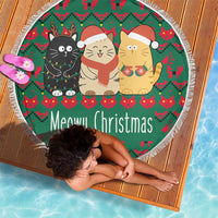 Cat Meowy Christmas Beach Blanket Xmas Holiday Patterns - Wonder Print Shop