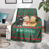 Cat Meowy Christmas Blanket Xmas Holiday Patterns - Wonder Print Shop