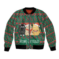 Cat Meowy Christmas Bomber Jacket Xmas Holiday Patterns - Wonder Print Shop