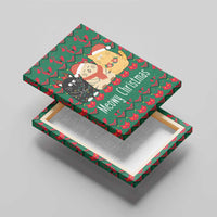 Cat Meowy Christmas Canvas Wall Art Xmas Holiday Patterns - Wonder Print Shop