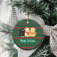 Cat Meowy Christmas Ceramic Ornament Xmas Holiday Patterns - Wonder Print Shop