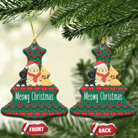 Cat Meowy Christmas Ceramic Ornament Xmas Holiday Patterns - Wonder Print Shop