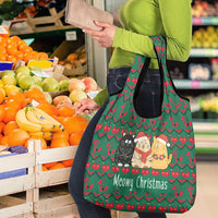 Cat Meowy Christmas Grocery Bag Xmas Holiday Patterns - Wonder Print Shop