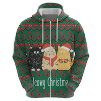 Cat Meowy Christmas Hoodie Xmas Holiday Patterns - Wonder Print Shop