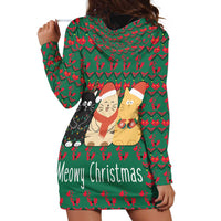 Cat Meowy Christmas Hoodie Dress Xmas Holiday Patterns - Wonder Print Shop